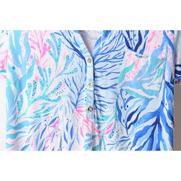 Lilly Pulitzer Women's 3/4 Sleeve Blue Pink Floral Pattern Dress Size S - Picture 3 of 11